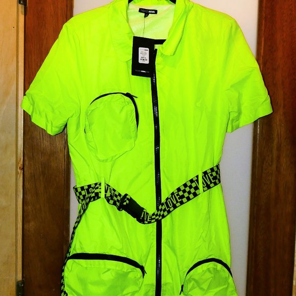 Fashion Nova With Love Belted Lime Dress sz XL NWT - Picture 13 of 16